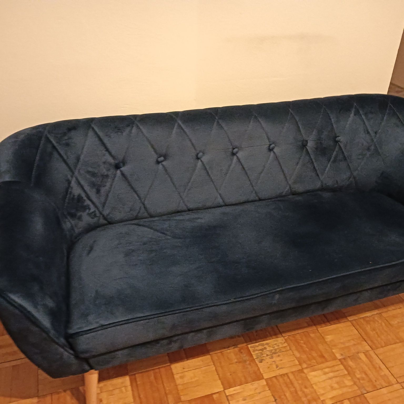 Sofa skandynawska 3 osobowa granatowa