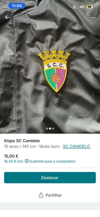 Casaco impermeavel / kispo SC Canidelo