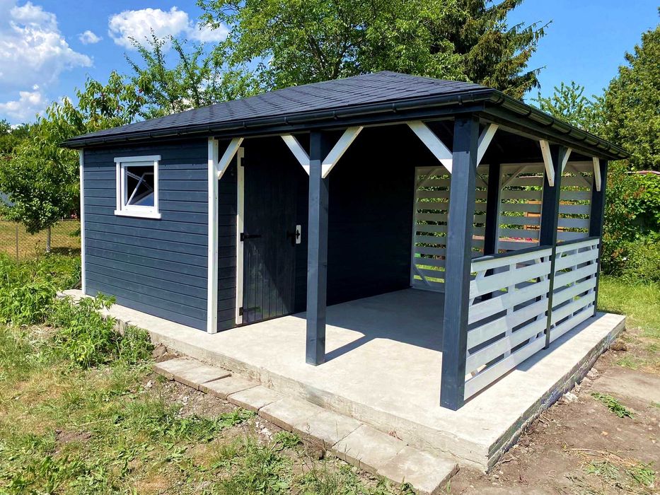 Altana ogrodowa z domkiem narzędziowym Afrodyta 4m x 5,5m - PRODUCENT