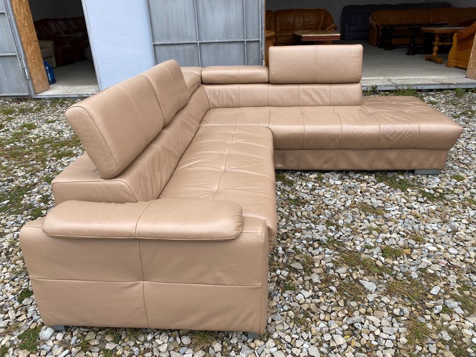 Шкіряний кутовий диван з натуральноі шкіри