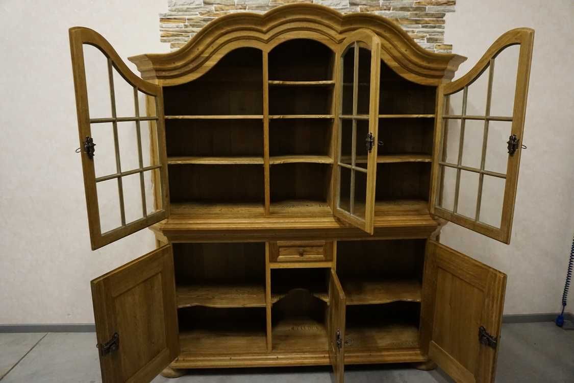 Witryna z Komodą Lity Dąb Dębowa szer. 185 cm  Dostawa w 48h  (p-1124)