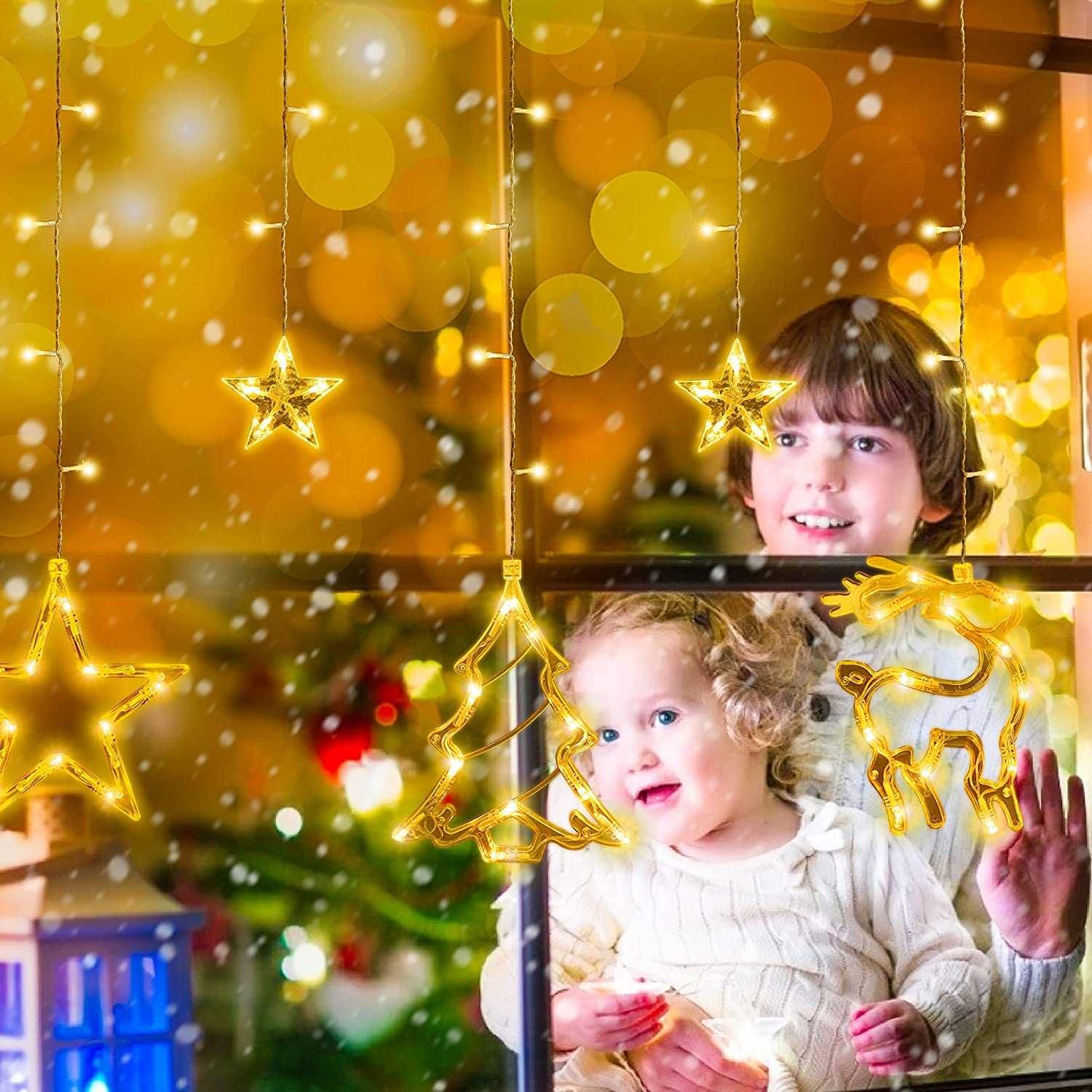 Luzes de Natal com 14 luzes, 8 modos