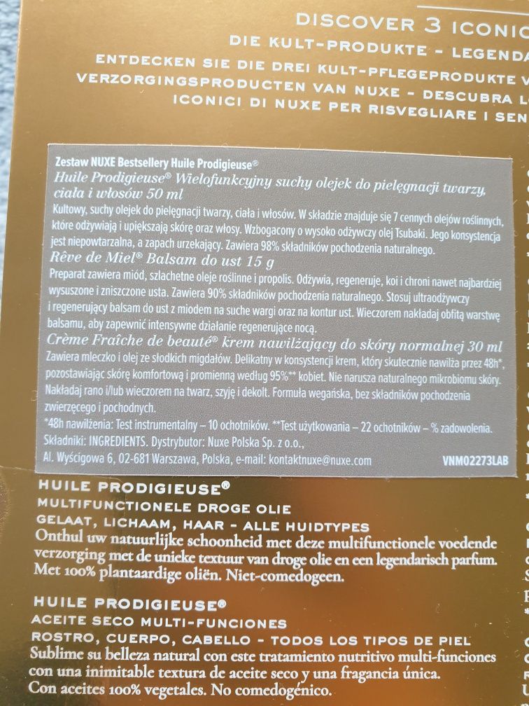 Nuxe zestaw prezentowy świąteczny huile prodigieuse balsam do ust