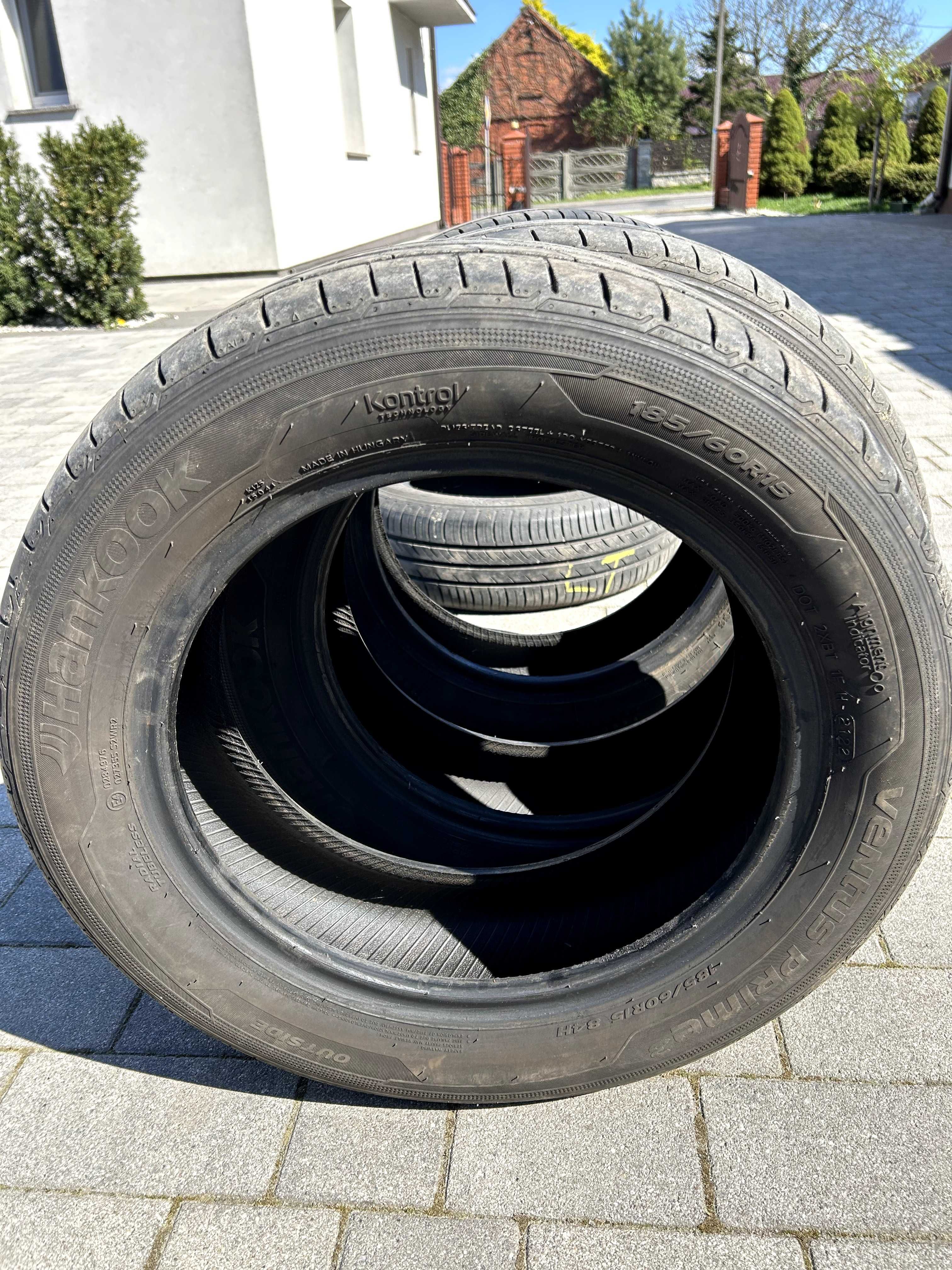 4 opony letnie 185/60/r15 2020r i 2022r, 6,8 mm