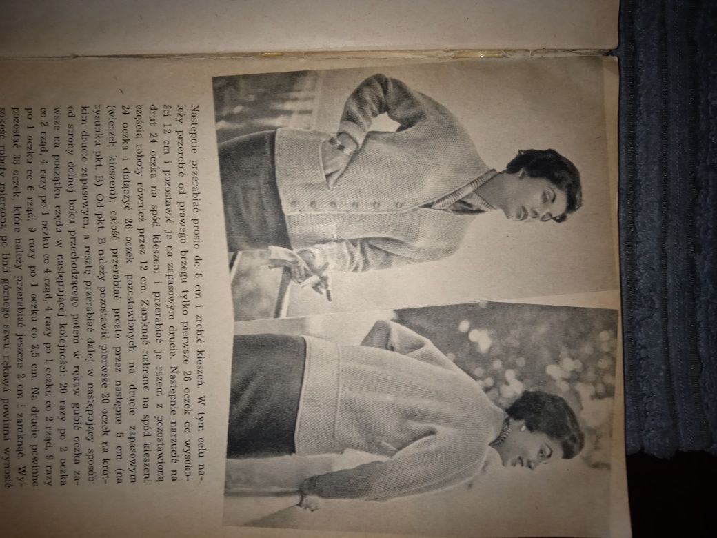 Wełna, druty, moda 1958 prl