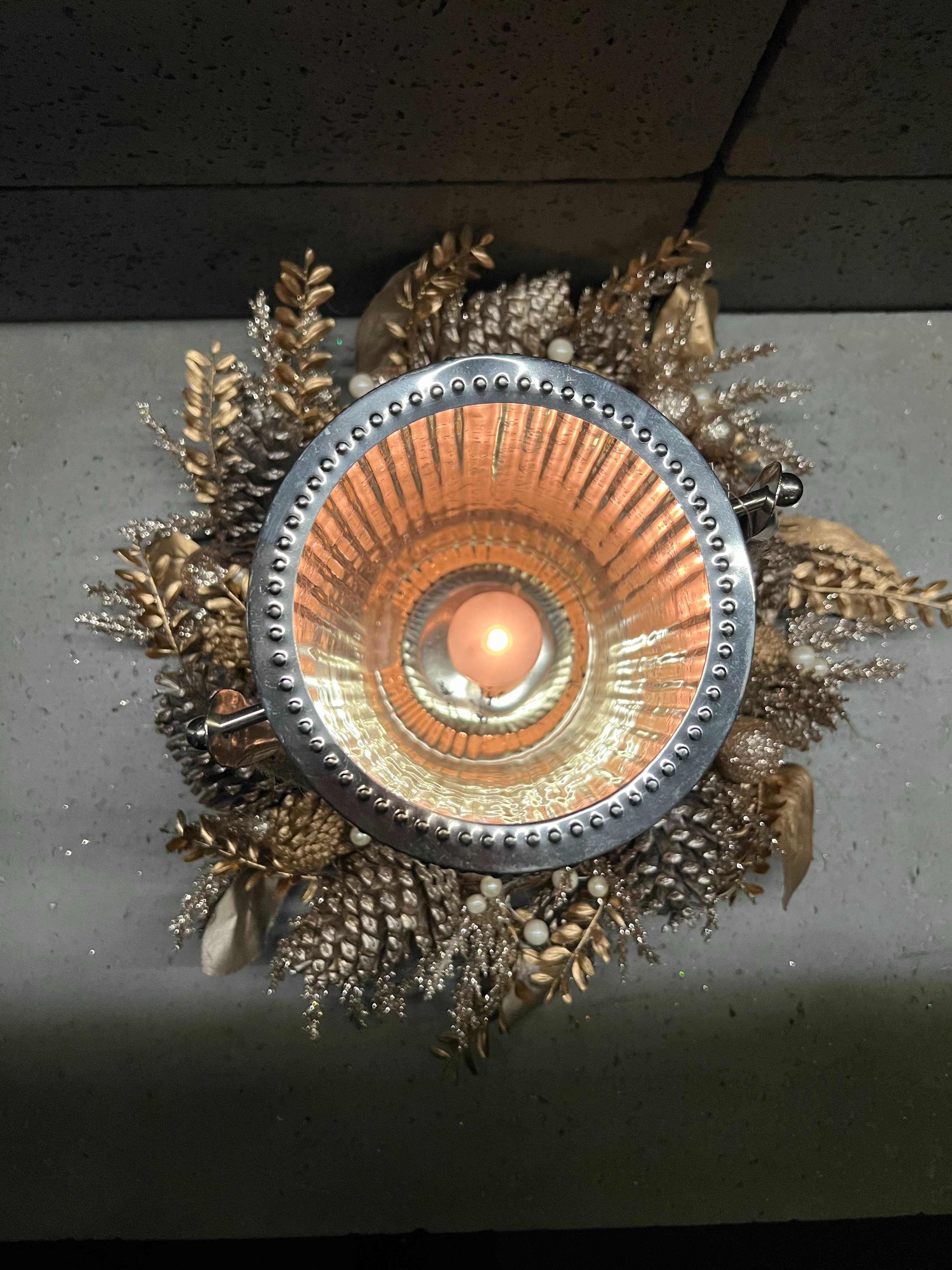 OSŁONKA szklana lampion dekoracja 32 cm