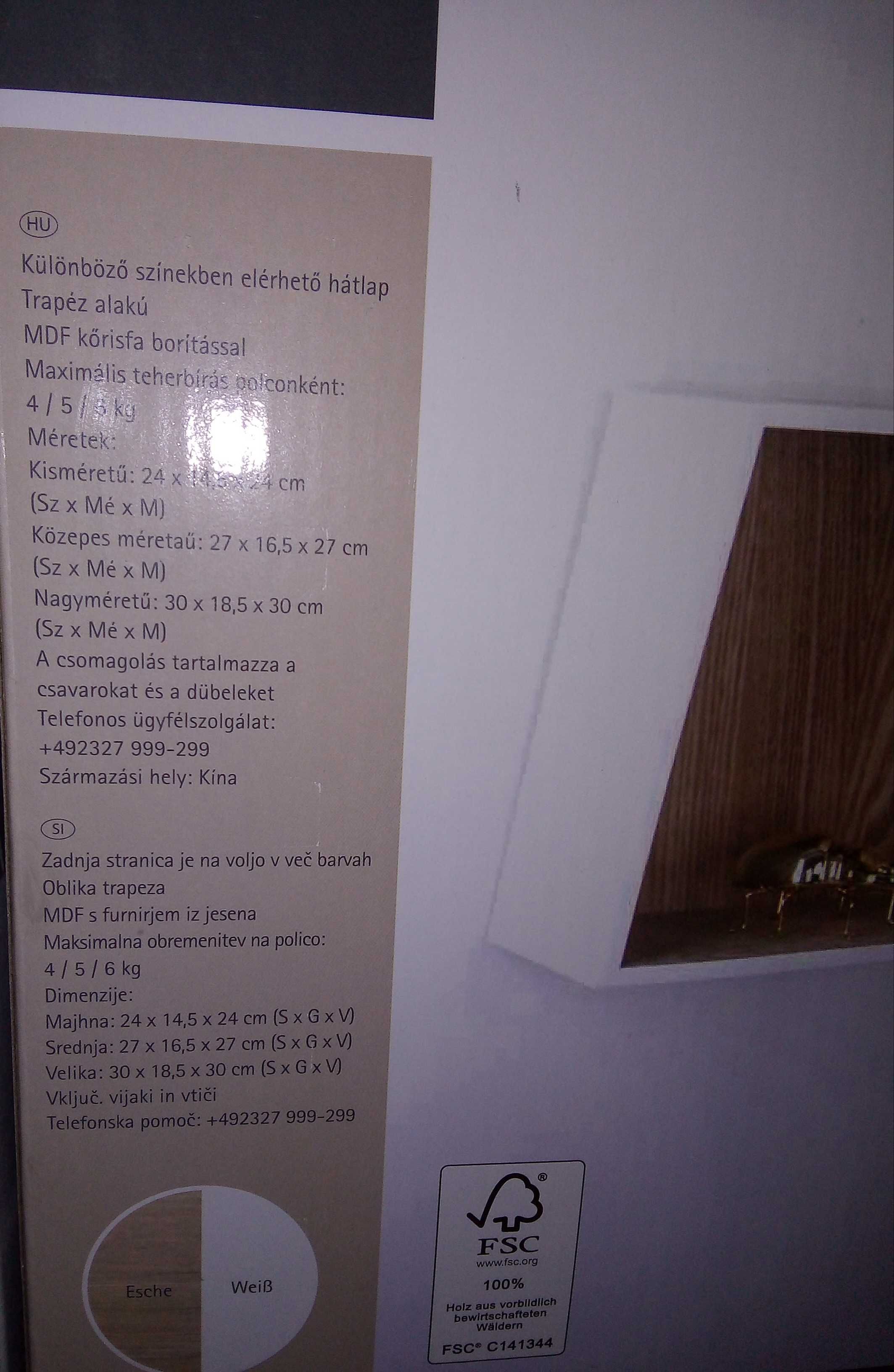 zestaw 3 drewnianych półek