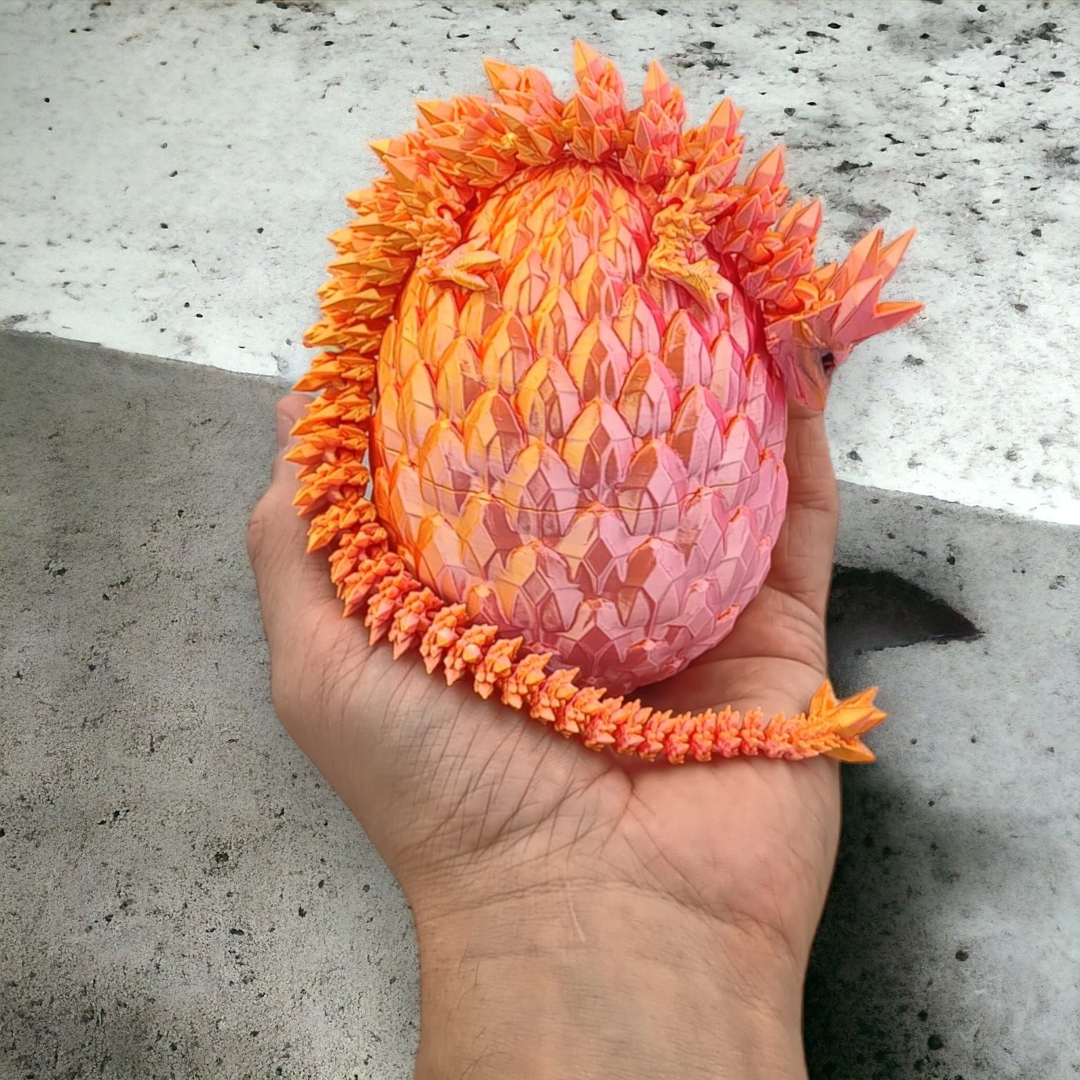 Kryształowy Smok Mini + Jajko, 30cm Długość, Figurka Przegubowa 49B4S