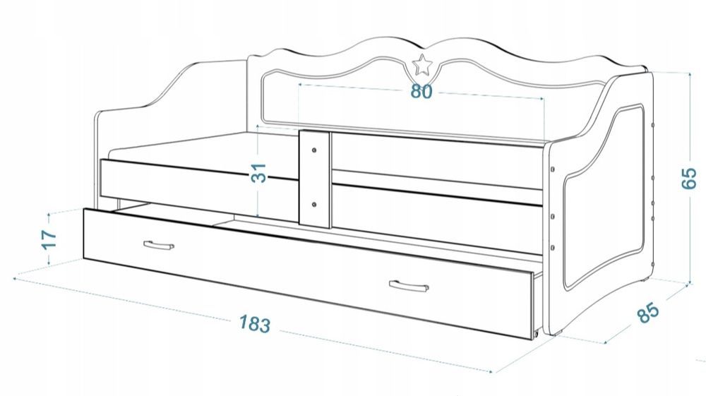 Biale Łóżko z szufladą