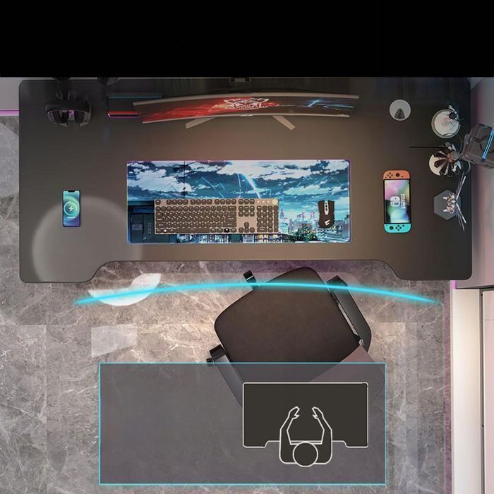 Biurko Komputerowe Stół Gamingowy dla Gracza Komputerowe Duże Stabilne