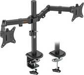 VonHaus uchwyt biurkowy na 2 monitory 13–32", czarny, uchylny
