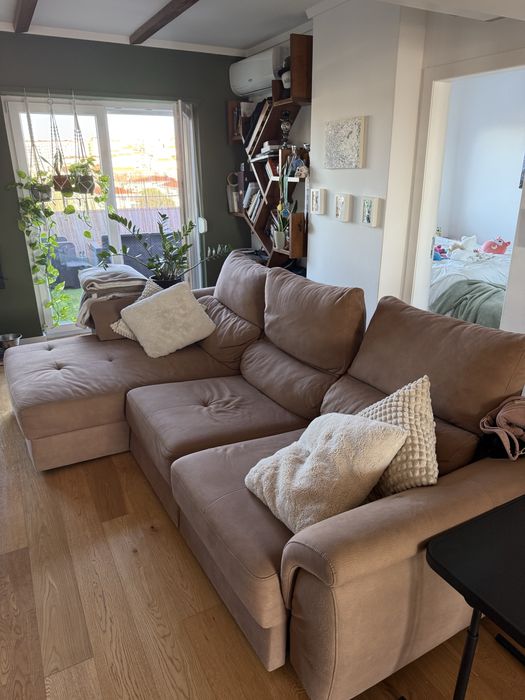 Sofa Chaise Long Castanho Usado