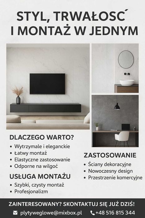 Płyty Węglowe & Fornir Kamienny + Montaż