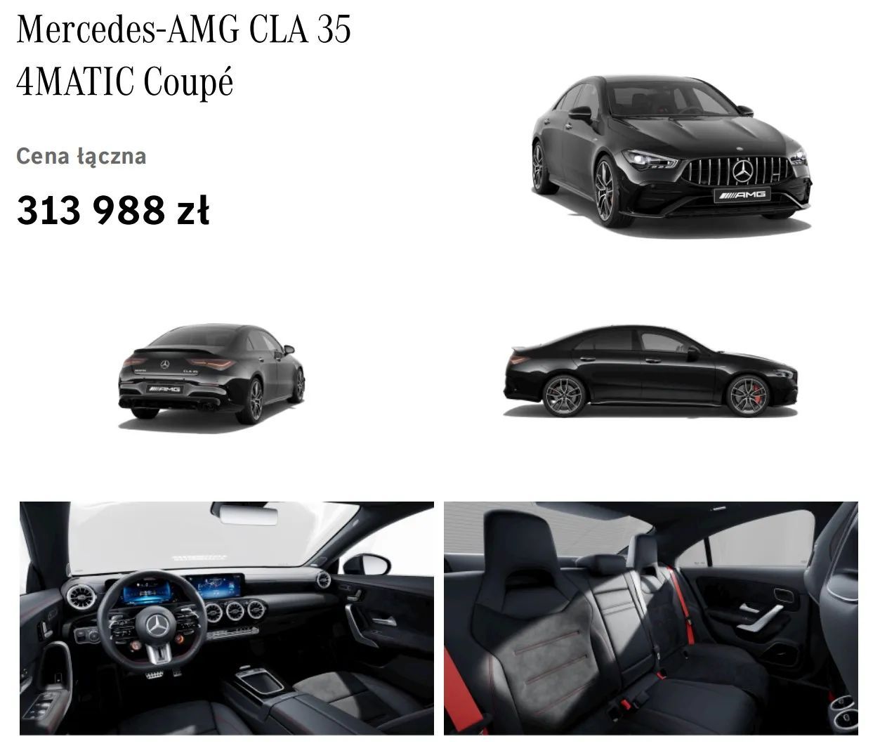 Mercedes-Benz CLA CLA 35 AMG Salon PL Burmeister Multibeam fotele z pamięcią HUD