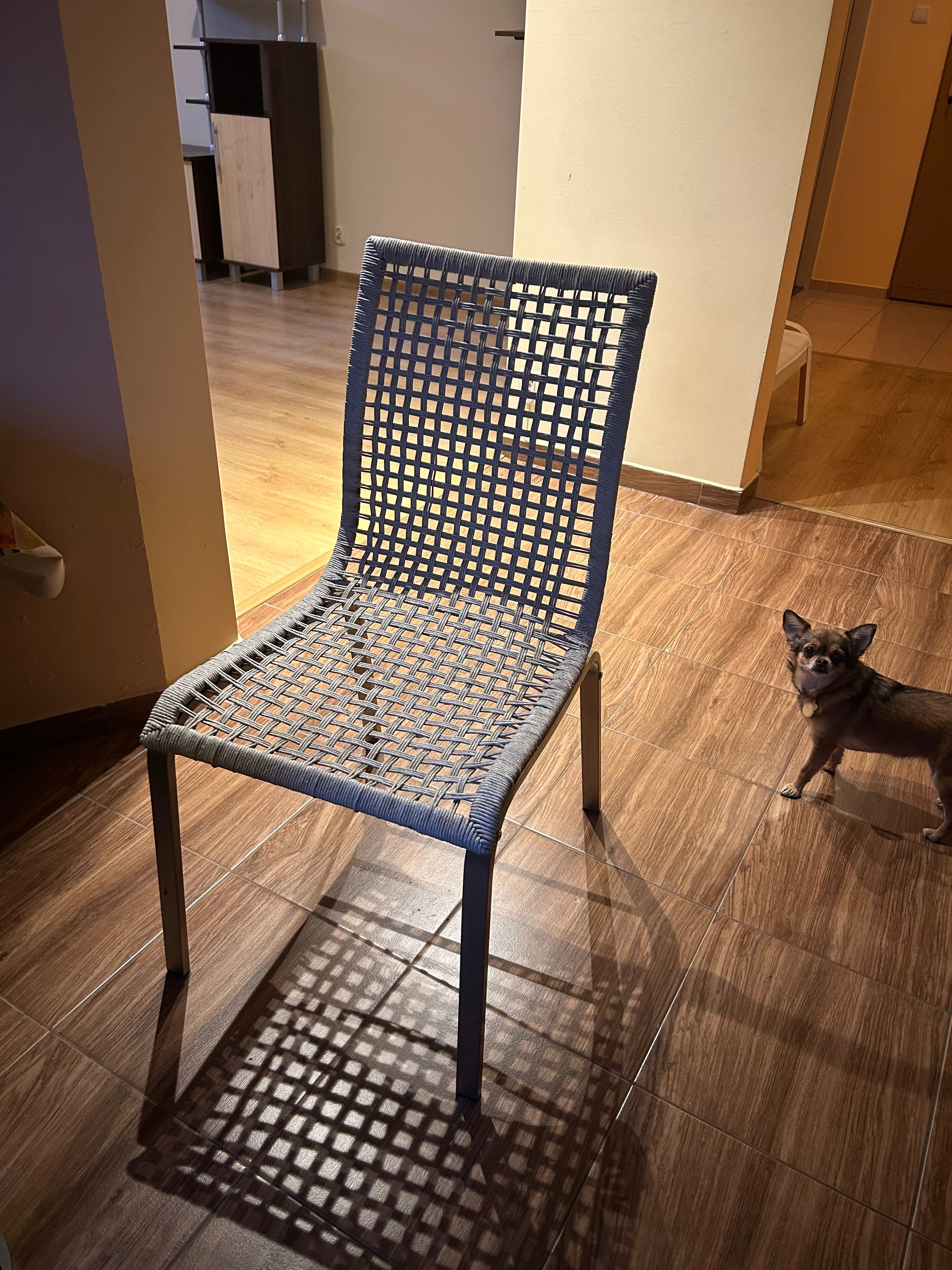 2 krzesła ikea do kuchni ogrodu plecione
