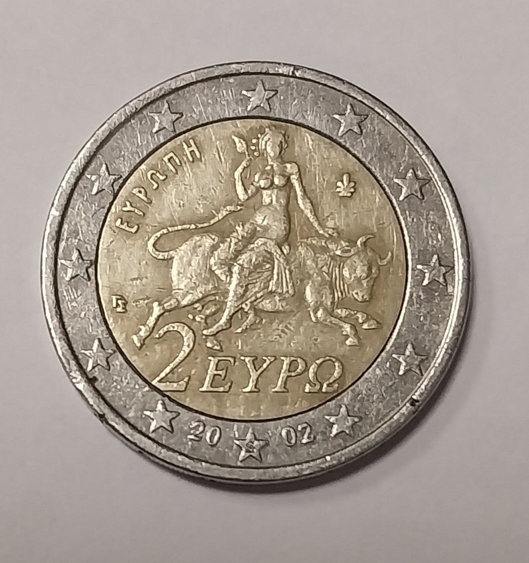 Монета 2 евро 2002 р. Греція рідкісна.