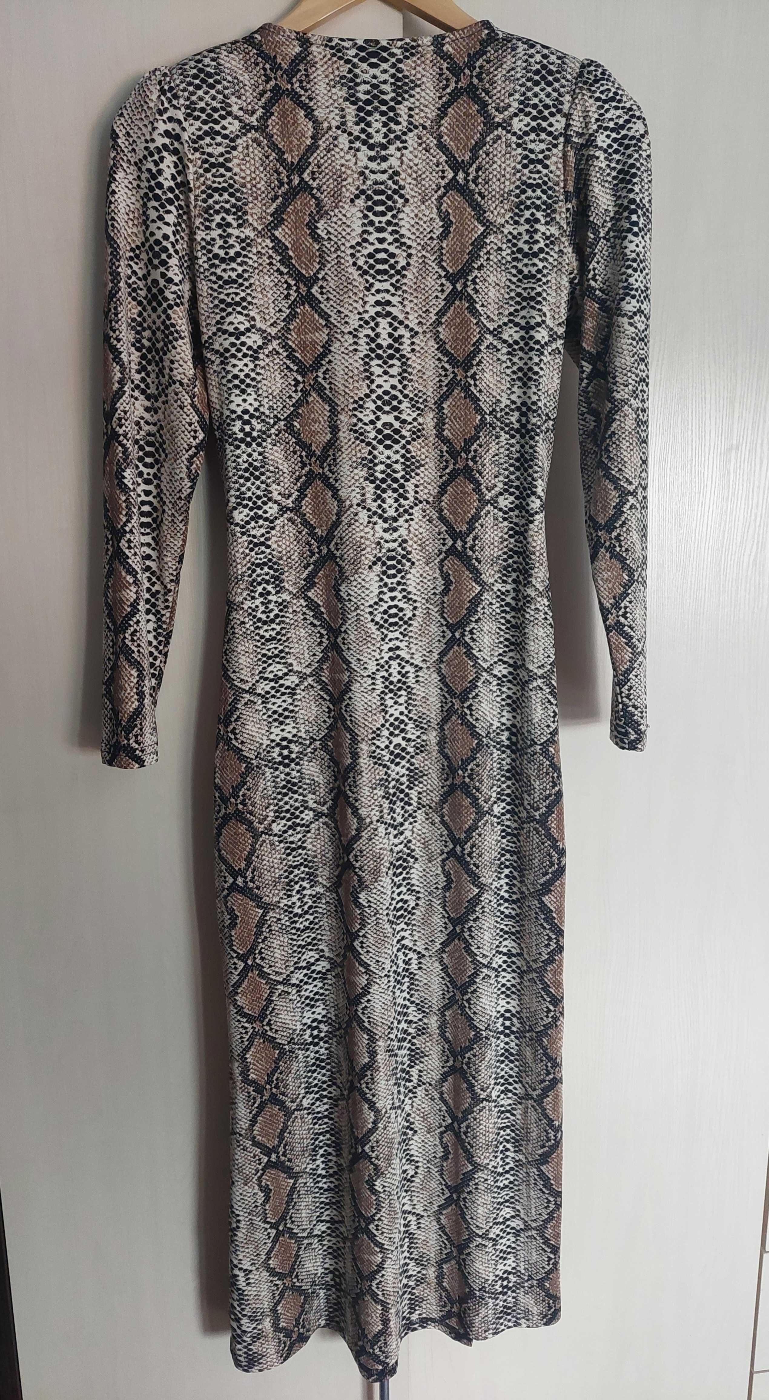 sukienka maxi wzór węża s/m