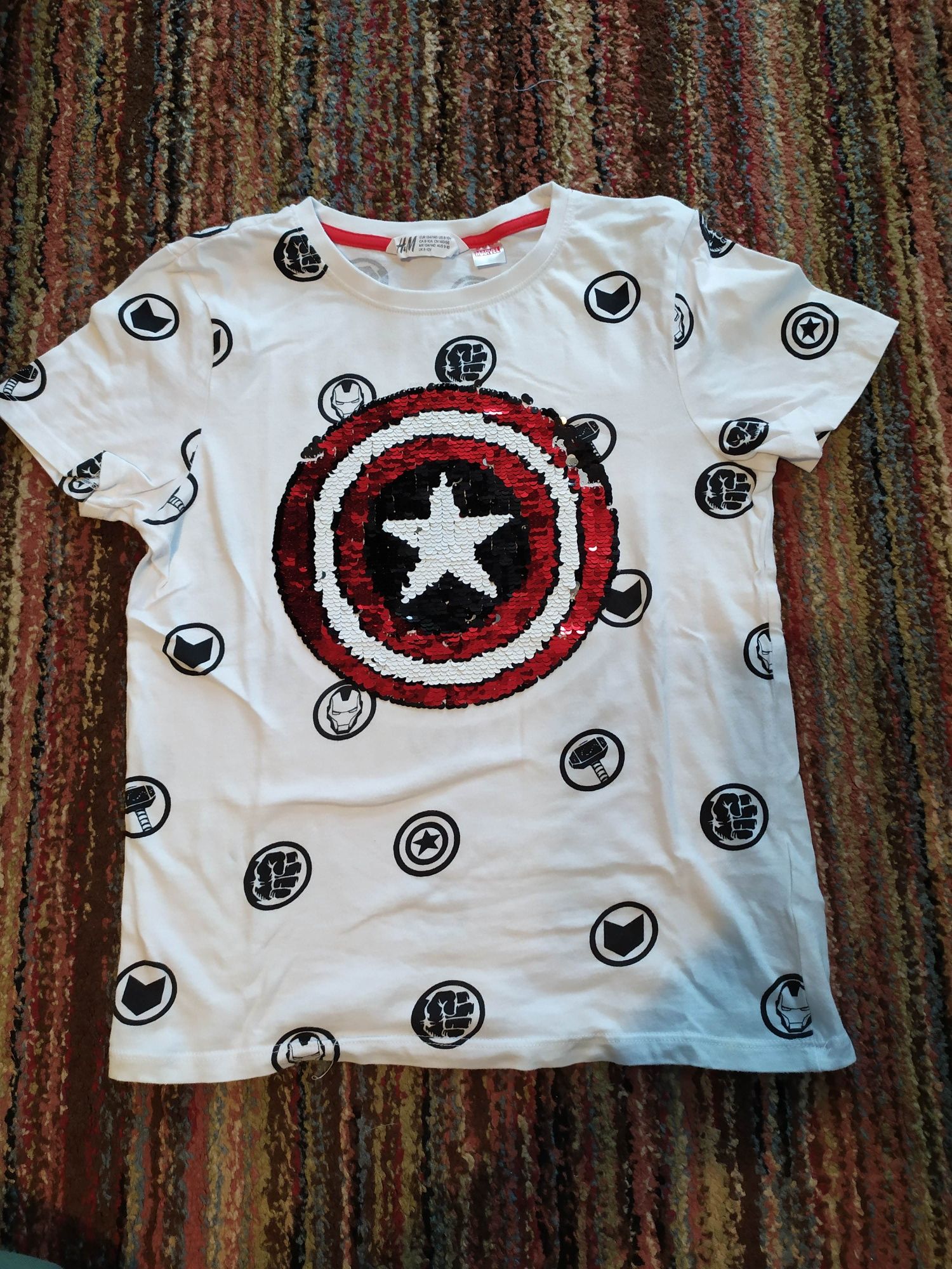 T-shirt H&M licencja Avengers Kapitan Ameryka 134 / 140 stan idealny