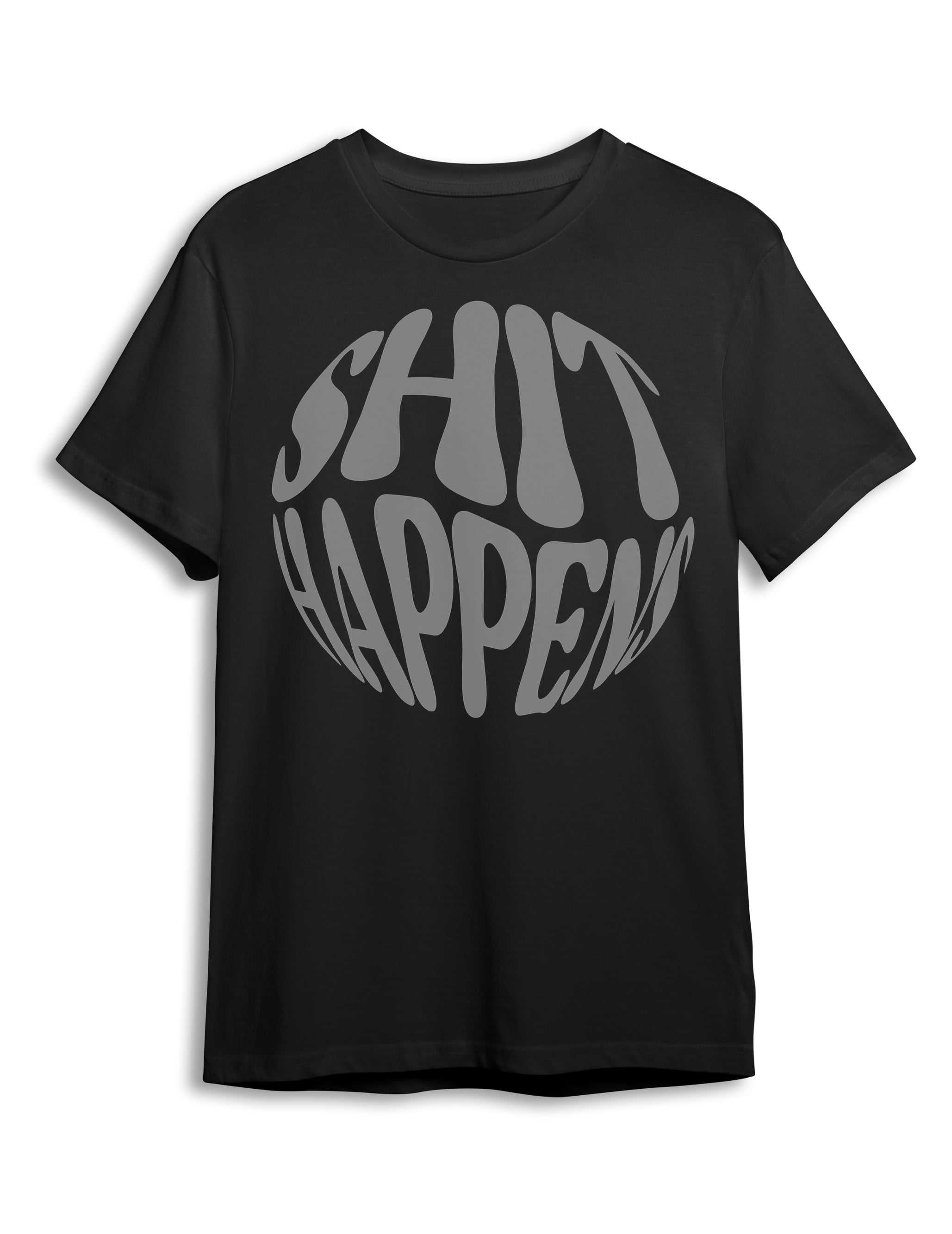 T-Shirt Personalizada (Shit Happens) Tubular basica  Algodão orgânico