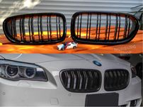 М решетка радиатора BMW F10 F11 Ф10 ноздри с двойными ребрами черные