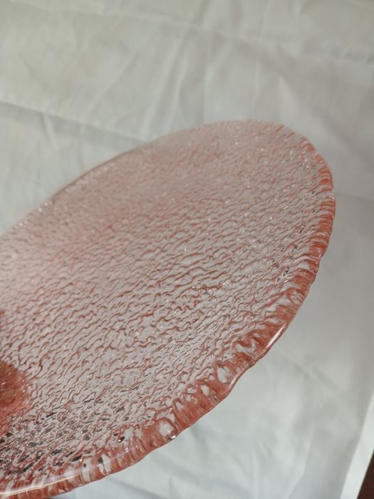 Ząbkowice PRL rozalinowy talerz Sahara 21 cm