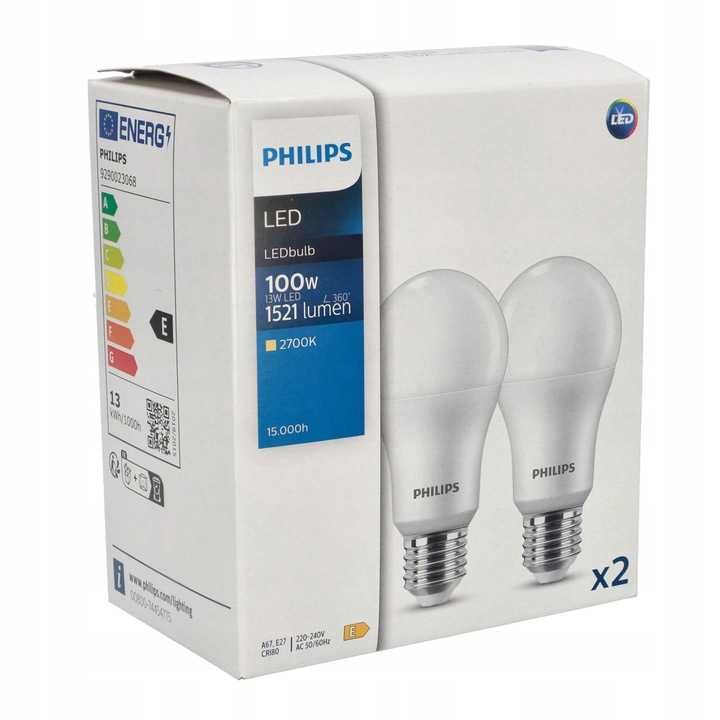 2x Żarówka LED E27 A67 13W 2700K 1521lm PHILIPS