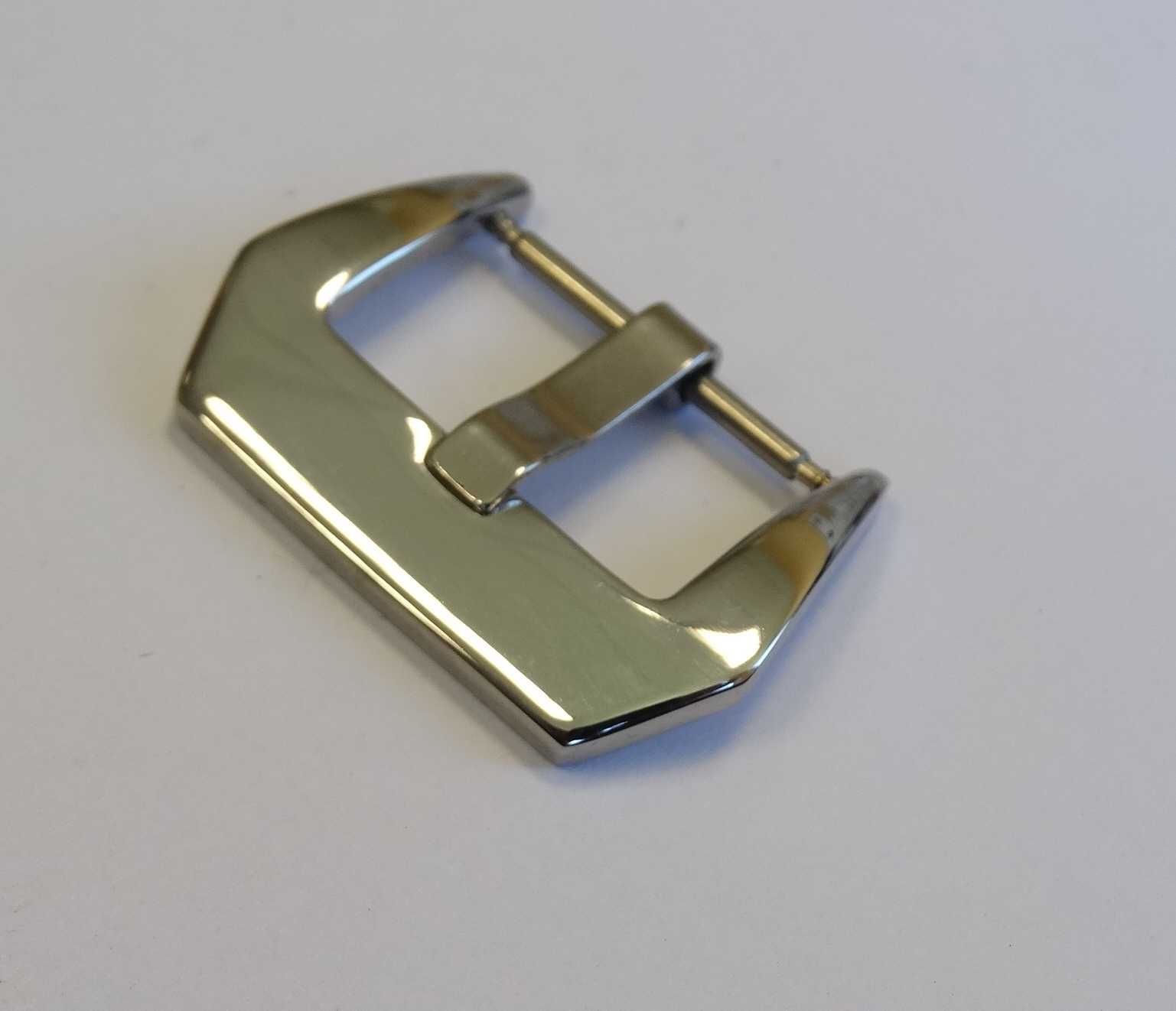 Klamra do zegarka pre-v 22mm stal nierdzewna połysk srebrny kolor
