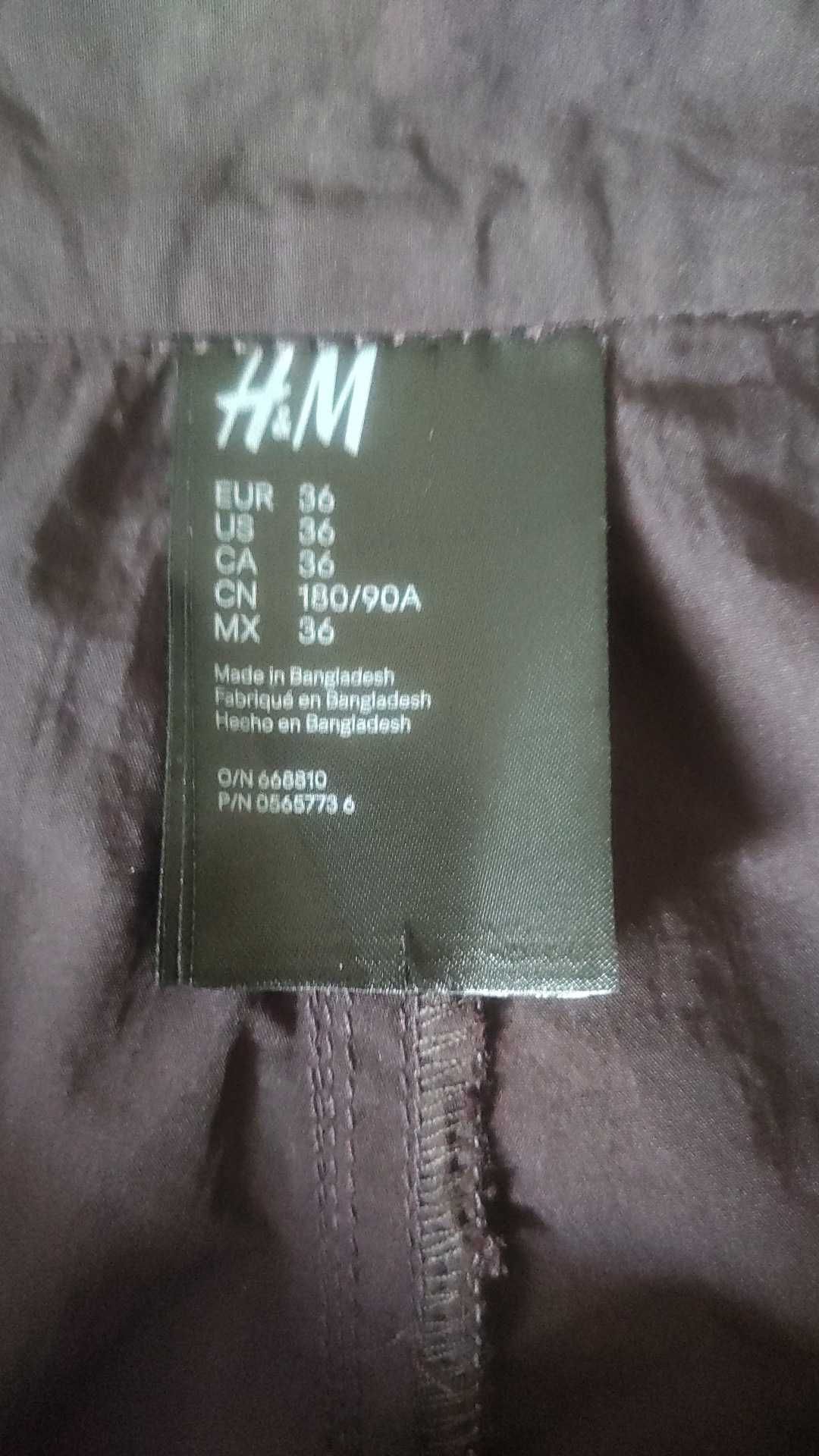 Шорты H&M однотонные тёмно-коричневые пляжные новые