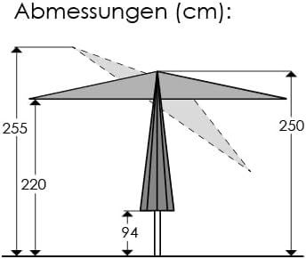 Parasol przeciwsłoneczny Tunis marki Schneider ok. 270 x 150 cm.