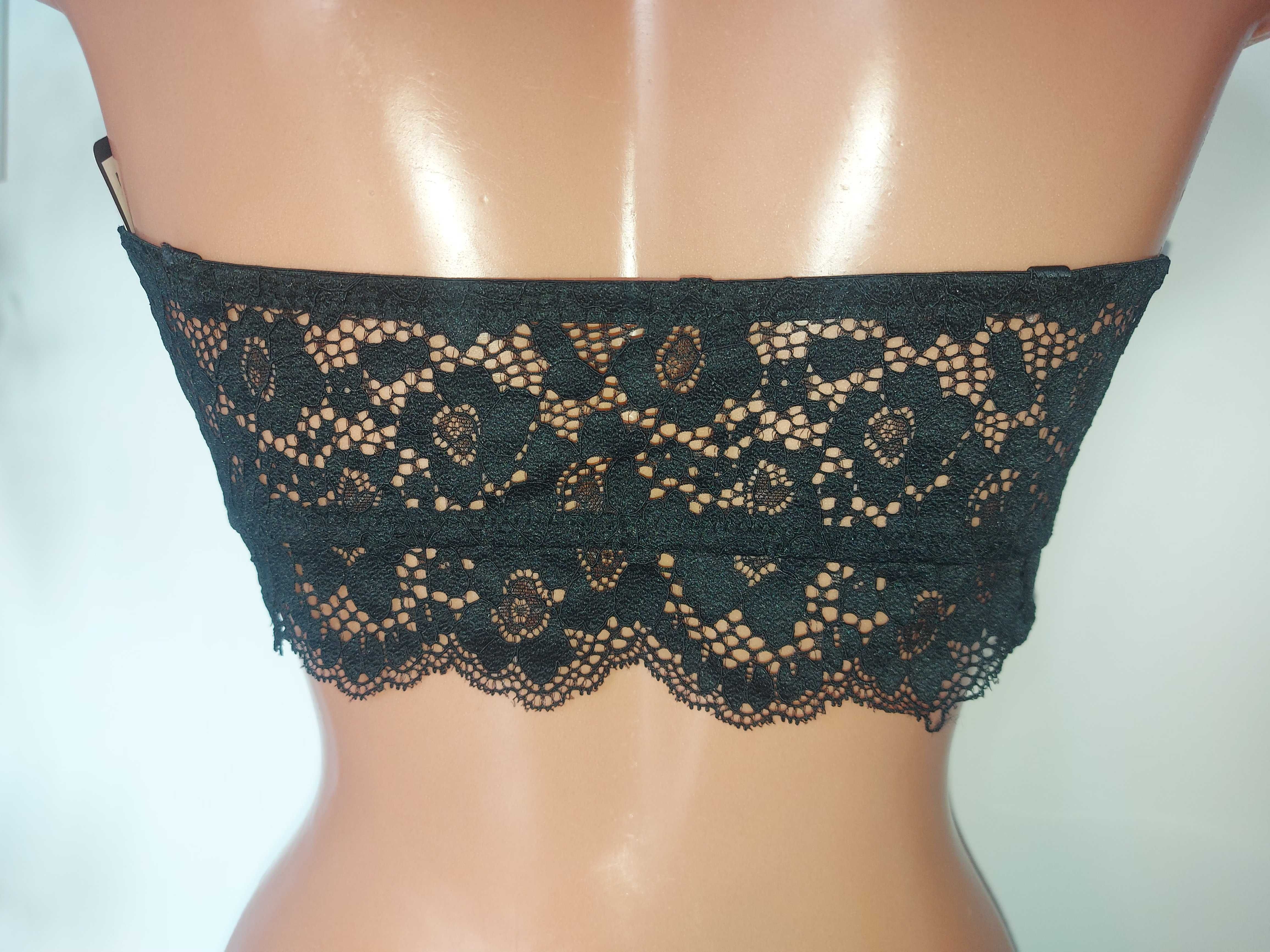 Braletka Bandeau dopasowany Top z Koronką New Yorker L Nowy