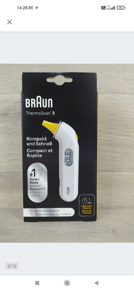 Braun IRT3030 ThermoScan 3 Termometr douszny OUTLET

Nowy, opakowanie