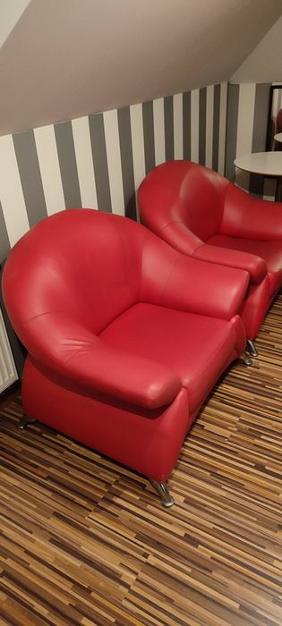 Sofa i dwa fotele eko skóra