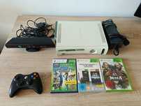 XBOX 360 (60 GB) white + Kinect + pad bezprzew. + 3 oryginalne gry gry