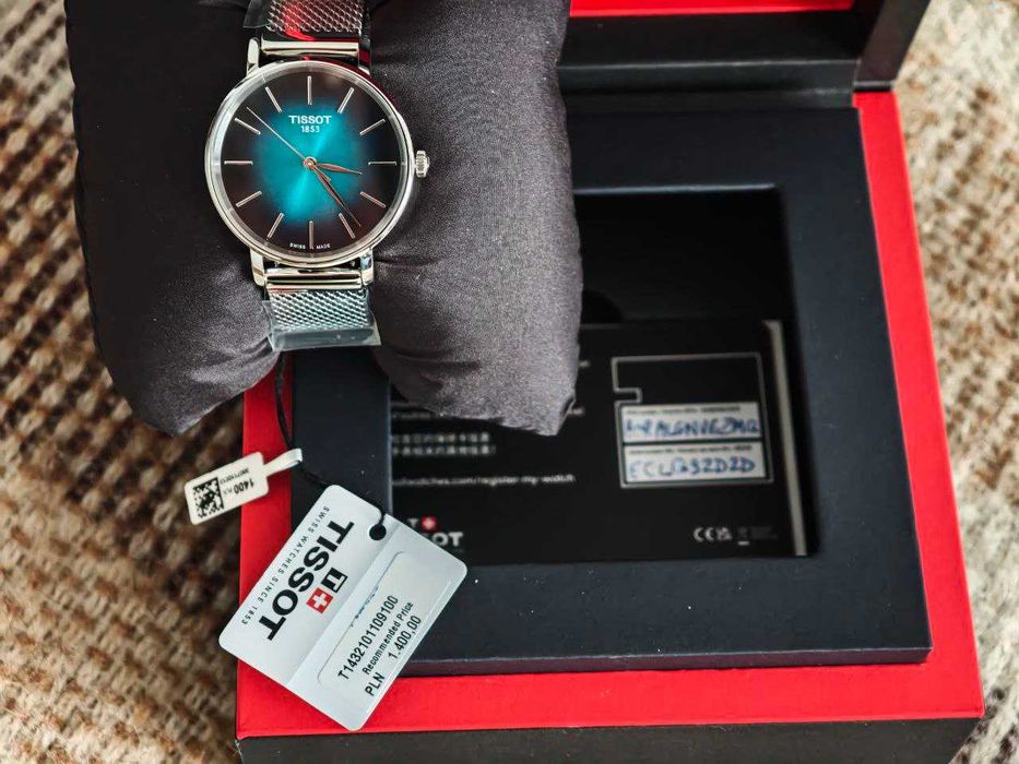 Zegarek Tissot Everytime Lady 34 Turquoise Dial Mesh - nowe!