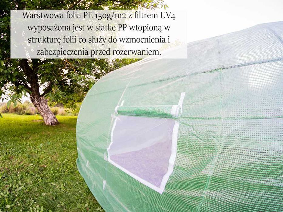 TUNEL FOLIOWY z zbrojoną folią 6x3m Foliak 18m2 SZKLARNIA FOLIÓWKA