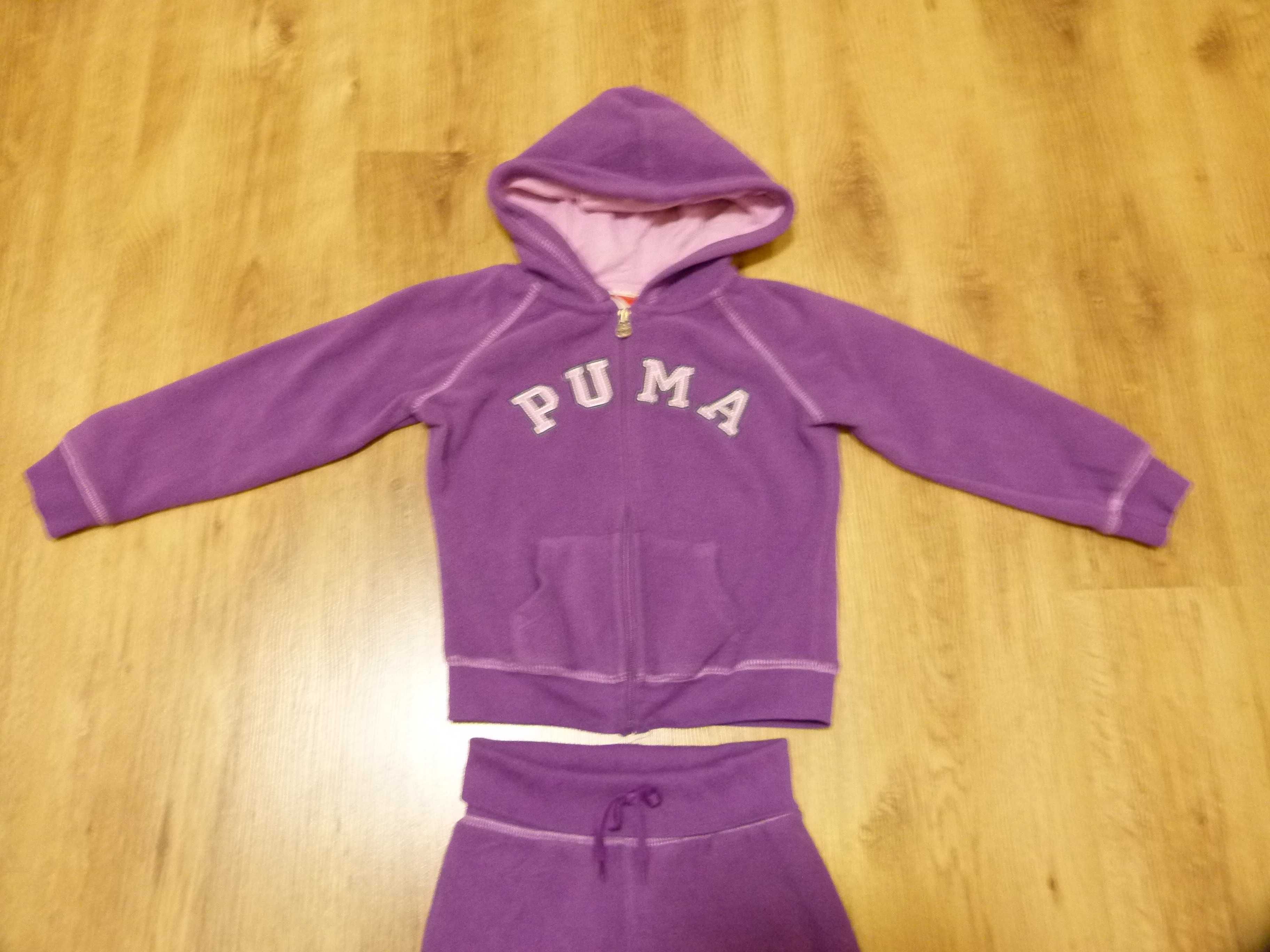 rozm 104 PUMA dres polarowy fioletowy spodnie i bluza