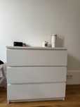 Komoda Ikea biała MALM 3 szuflady 80x78
