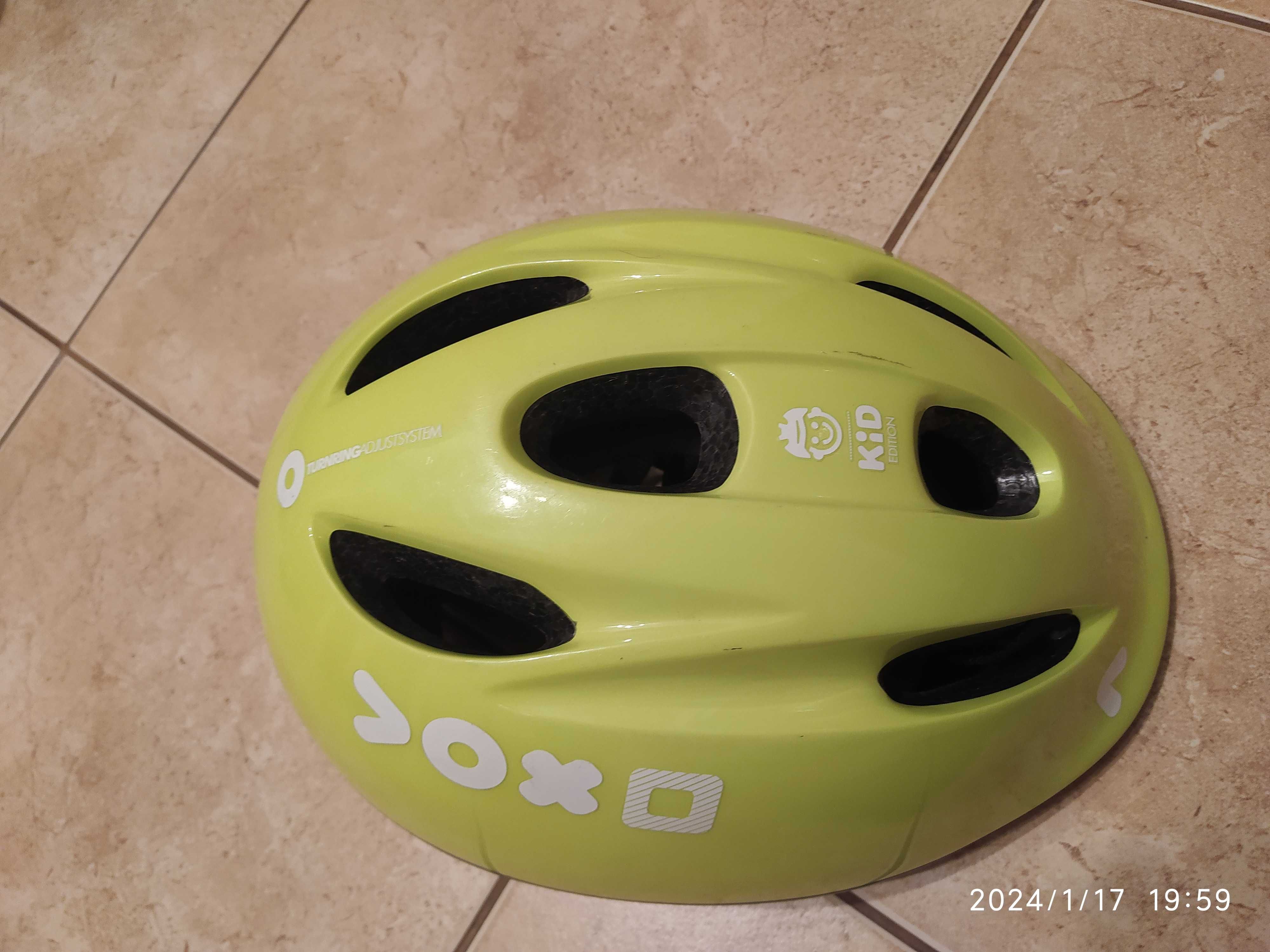 Kask ochronny B-Twin Kid Decathlon żółty