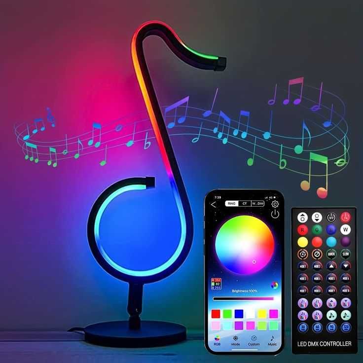 Настільна  лампа Musical Note Lamp RGB Black