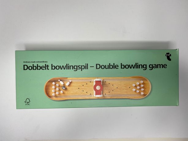 Kręgle drewniane double bowling gra Tiger