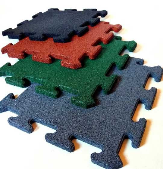 Puzzle gumowe mata podłoga nawierzchnia zielona 20mm 40x40