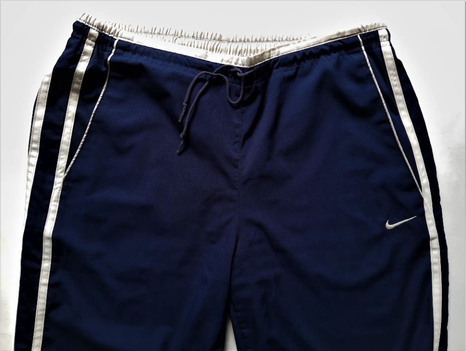 Nike Spodnie Dresy Damskie Granatowe Białe Sportowe