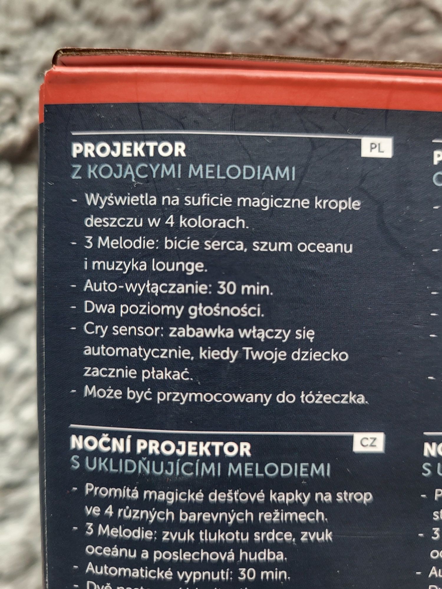 Zazu projektor z kojącymi melodiami wieloryb