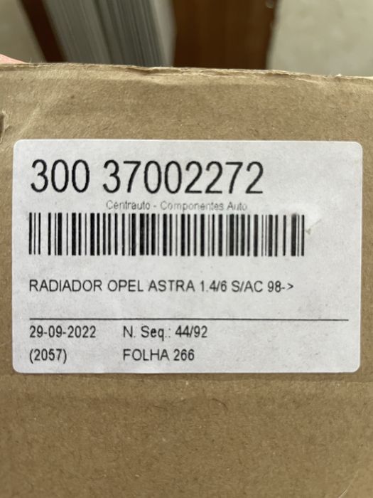 Radiador opel astra 1.4 98