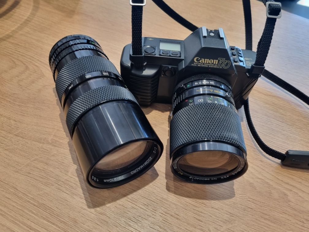 Canon aparat analogowy T70 + 2 obiektywy + pasek Gwarancja