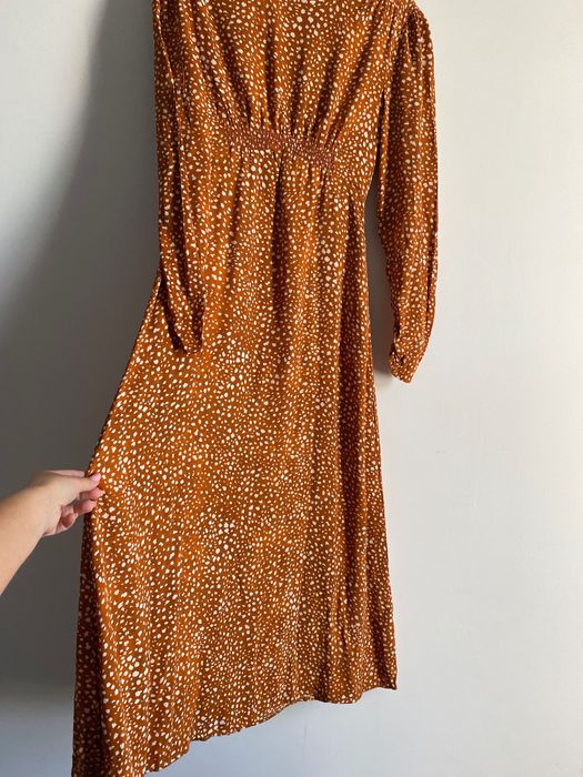 Сукня MANGO, довжина максі, помаранчева з білим принтом