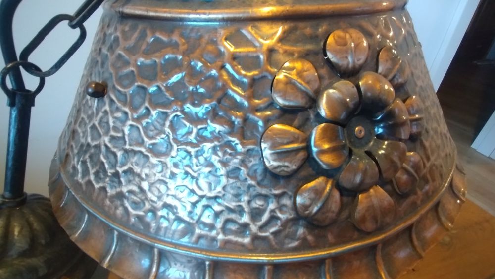Miedziana lampa retro rustykalna rękodzieło