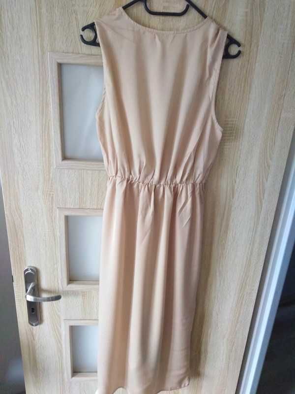 sukienka beżowa w rozmiarze L 40 firmy shein midi