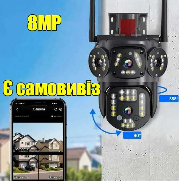 Вулична камера Вай фай відеоспостереження PTZ WiFбездротова з мигалкою
