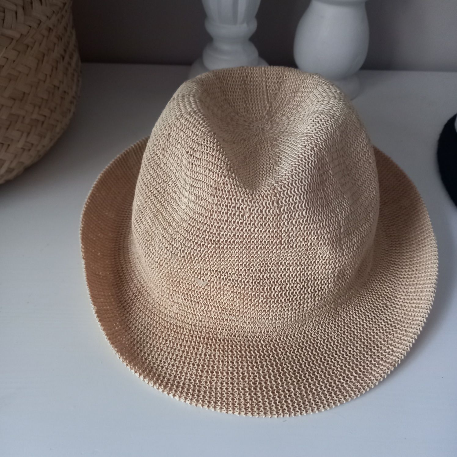 Kapelusz letni beżowy słomkowy unisex